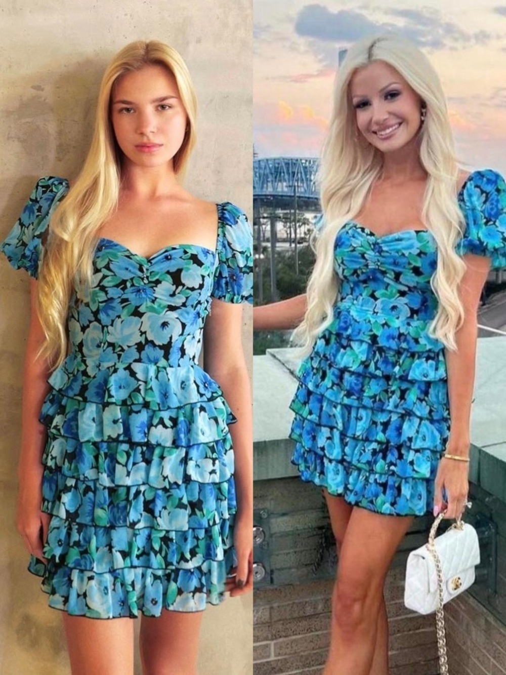 ROTATE BIRGER CHRISTENSEN Ibiza Floral Print Ruffle Dress